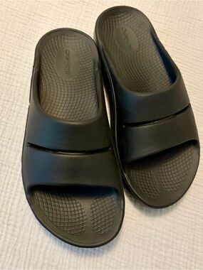 Oofos Black Recovery Slide Sandals Sz Mens 6 Women’s 8